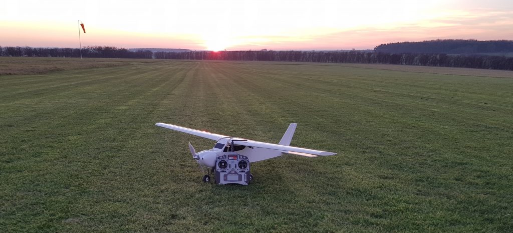 Plane with transmitter